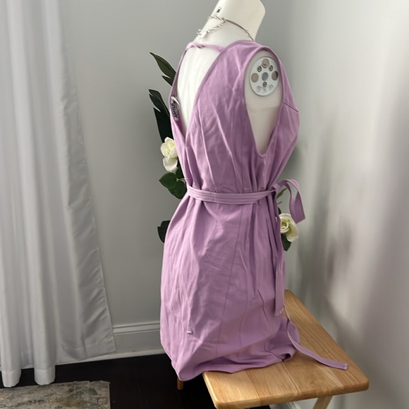 Amylynn Lavender Sleeveless Wrap Dress deep V tie - Picture 5 of 11